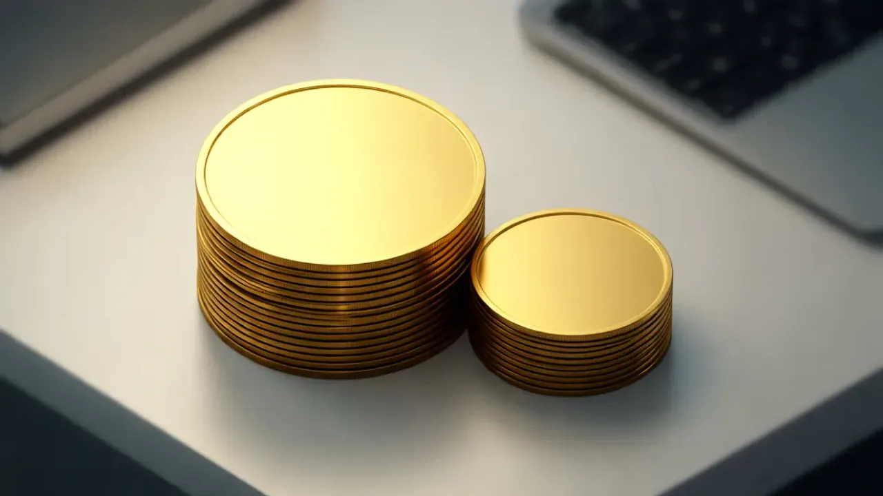 360 brutto ile to netto? Praktyczne wyliczenia i poradnik 2026 Wykres przedstawiający wyliczenie 360 brutto ile to netto w formie stosu monet podzielonych na części.