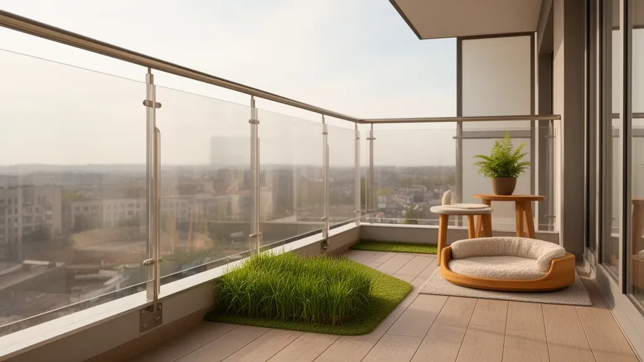 Jak zabezpieczyć balkon dla kota bez siatki: stwórz bezpieczną oazę Praktyczny przykład, jak zabezpieczyć balkon dla kota bez siatki przy użyciu przezroczystych płyt z pleksi.