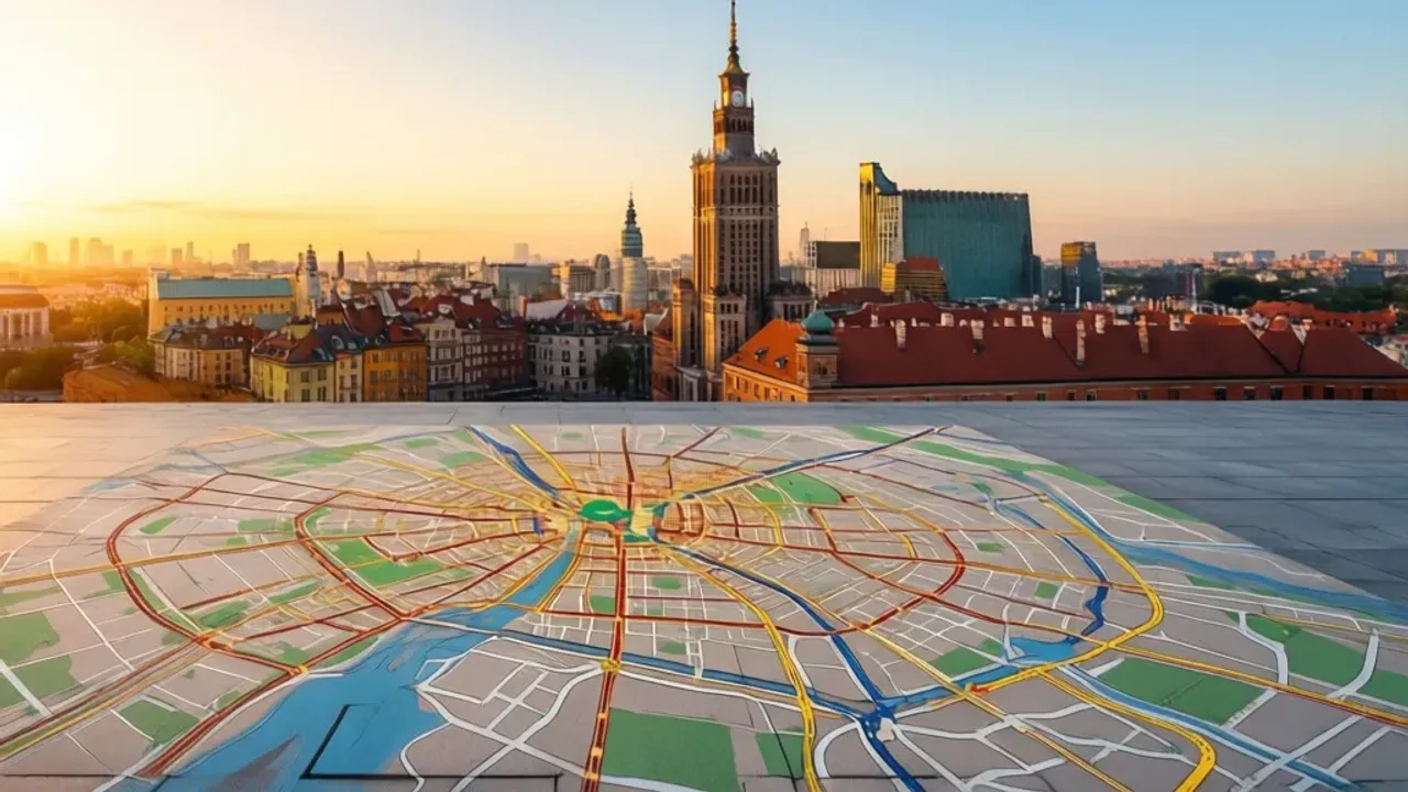 Warszawa w jeden dzień mapa: praktyczny plan zwiedzania stolicy Warszawa w jeden dzień mapa z widokiem na panoramę Śródmieścia i najważniejsze obiekty stolicy.