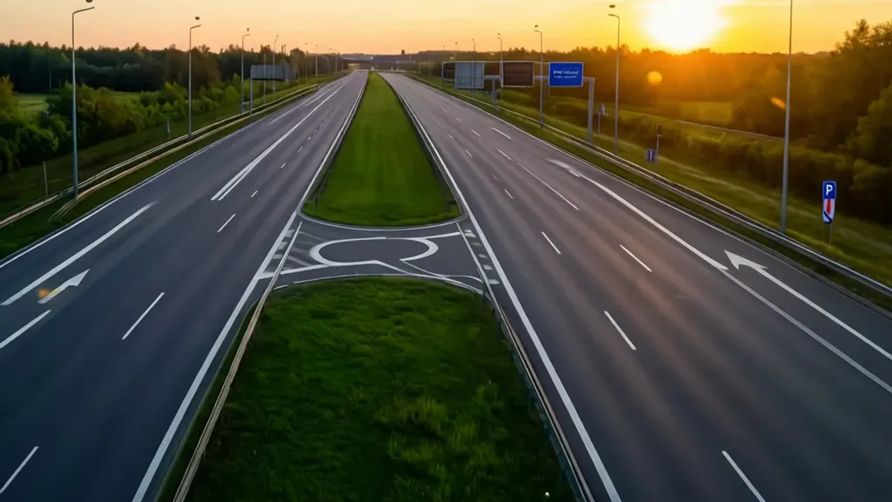 Zawracanie na drodze dwujezdniowej: Praktyczny poradnik kierowcy Prawidłowe zawracanie na drodze dwujezdniowej w wyznaczonej przełączce z sygnalizacją świetlną.